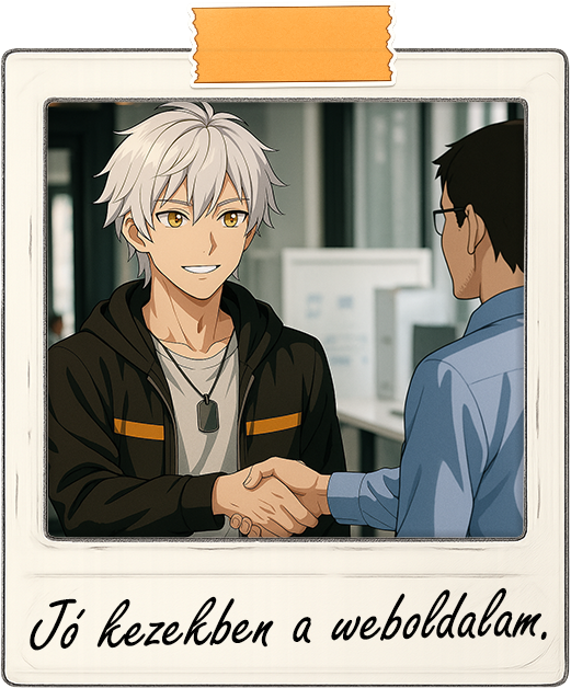 Kira, a magyar VTuber karakter hivatalos megbízások között – impresszum illusztráció